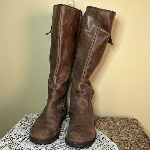 Ladies Brown distressed Boots, 38 - Picture 3 of 8